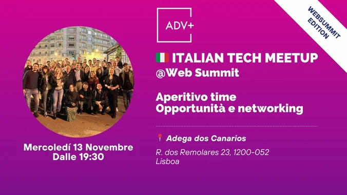  🇮🇹 ITALIAN TECH MEETUP @Web Summit 2024 – Aperitivo, Networking e opportunitá